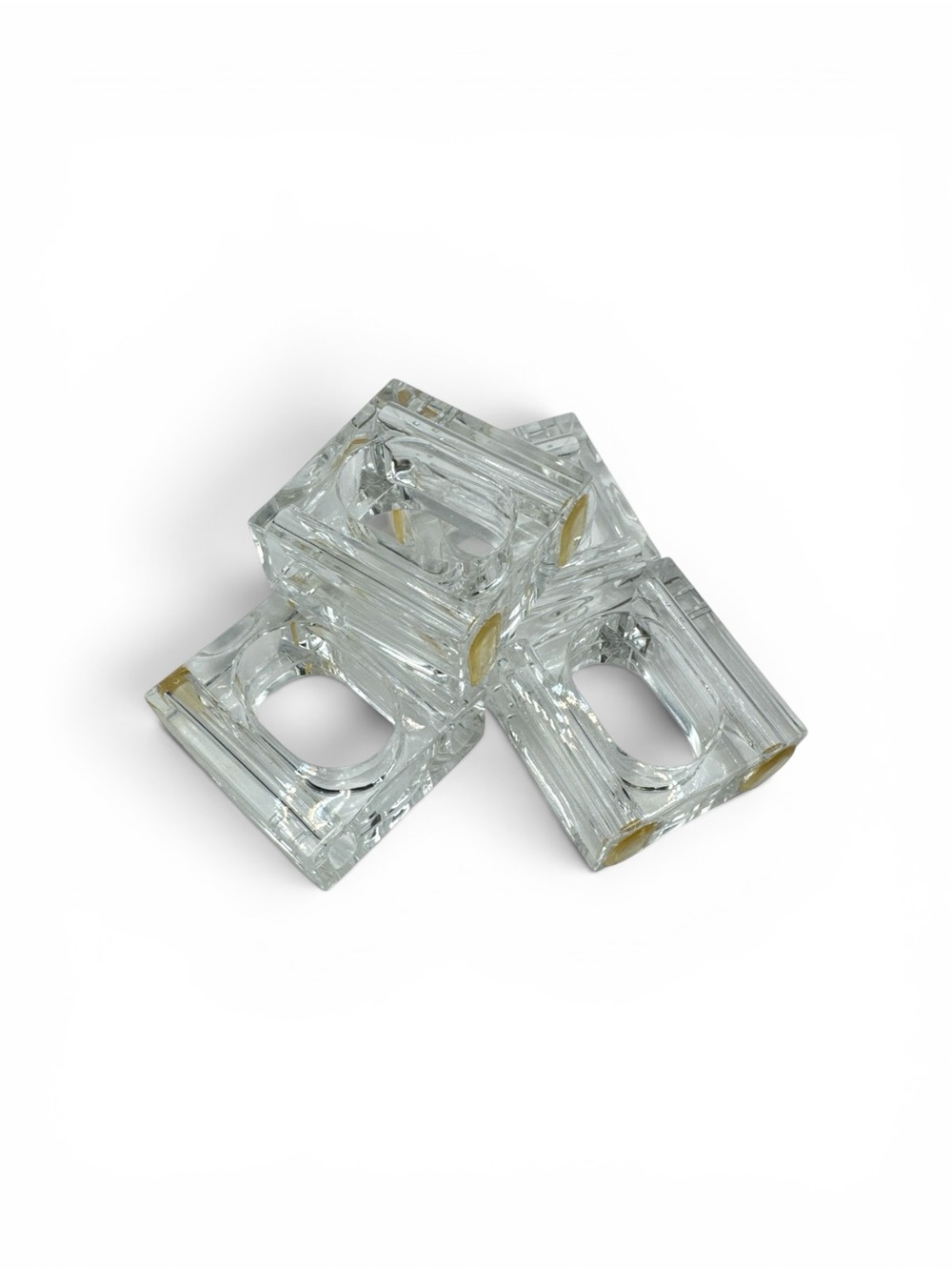 Vintage 1970s Mid Century Modern Lucite Napkin Rings by Lillian Vernon set Four - Picture 7 of 8